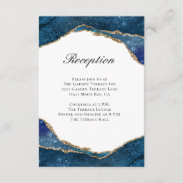 Elegante Blue Gold Foil Frische Pasta machen Begleitkarte