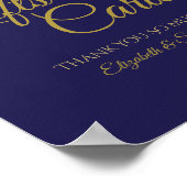 Elegante Blue & Gold Hochzeitsgeschenke & Karten Poster (Ecke)