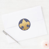 Elegante Blue & Gold Lilie Stickers Siegel (Umschlag)