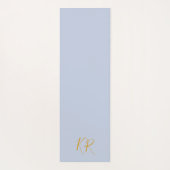 Elegante Blue Gold Marmor Muster Namaste Initials Yogamatte (Rückseite)