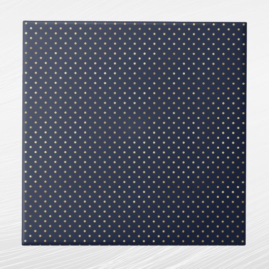 Elegante Blue Gold Polka Dots Fliese