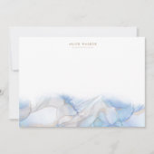 Elegante Blue Gold Tinte Stationery Note Card Mitteilungskarte (Vorderseite)