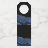 Elegante Blue Gold Wedding Party Flaschenanhänger (Rückseite)