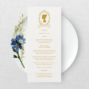Elegante Blue-Goldene Hochzeitsdusche im Regency-S Menükarte
