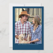 Elegante Blue Gray 2 Foto Engagement Party Einladung (Rückseite)