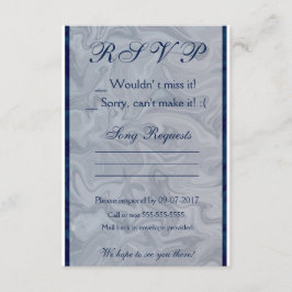 Elegante Blue & Gray Marble RSVP Card