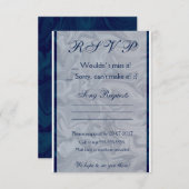 Elegante Blue & Gray Marble RSVP Card (Vorne/Hinten)