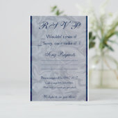 Elegante Blue & Gray Marble RSVP Card Karte (Stehend Vorderseite)