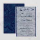 Elegante Blue & Gray Marble RSVP Card Karte (Vorne/Hinten)