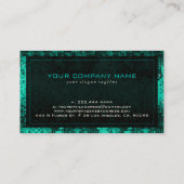 Elegante Blue-Green Disco Ball Glitzer & Glitzern Visitenkarte (Rückseite)