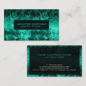 Elegante Blue-Green Disco Ball Glitzer & Glitzern Visitenkarte (Vorne/Hinten)