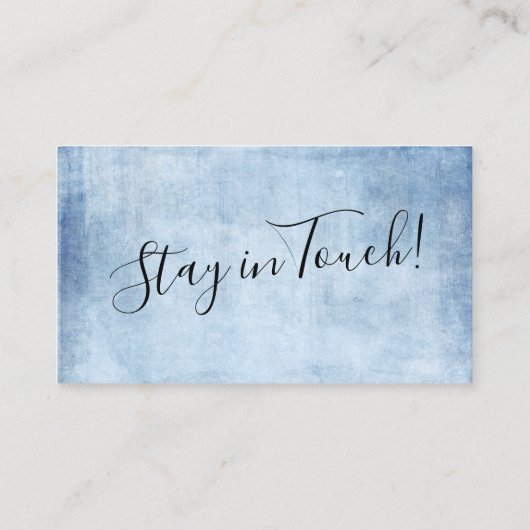 Elegante Blue Grunge "We ve Moved" Eintrittskarte Begleitkarte (Rückseite)