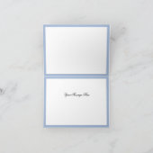 Elegante Blue Hand Drawn Floral Wedding Dankeskarte (Innenseite)