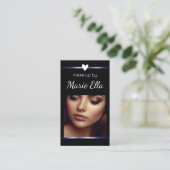 Elegante Blue Heart Foto QR-Code-Vorlage Visitenkarte (Stehend Vorderseite)