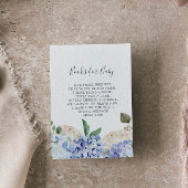 Elegante Blue Hydrangea Baby Shower Books for Baby Begleitkarte