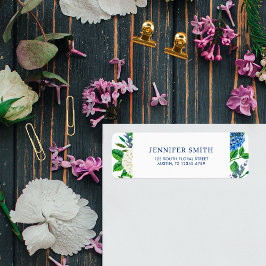 Elegante Blue Hydrangea Baby Shower Rücksendeadres