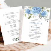 Elegante Blue Hydrangea Blumenhochzeit Einladung