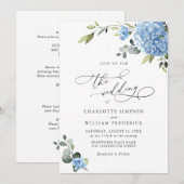 Elegante Blue Hydrangea Blumenhochzeit Einladung (Vorne/Hinten)