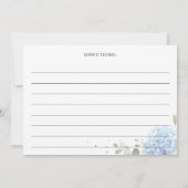 Elegante Blue Hydrangea Brautparty Rezept Card Einladung (Rückseite)