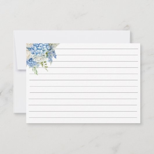 Elegante Blue Hydrangea Brautparty Rezept Card Einladung