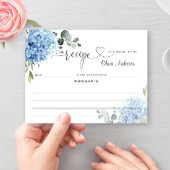 Elegante Blue Hydrangea Brautparty Rezept Card Postkarte