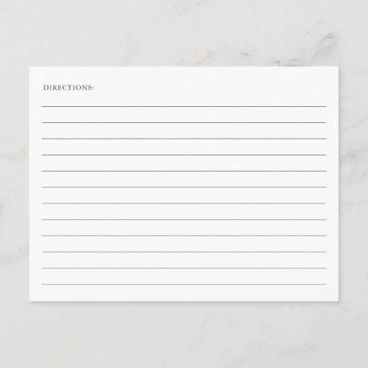 Elegante Blue Hydrangea Brautparty Rezept Cards Postkarte (Rückseite)