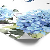 Elegante Blue Hydrangea Eukalyptus Engagement Part Poster (Ecke)