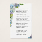 Elegante Blue Hydrangea Floral Foto Beerdigungskar (Rückseite)