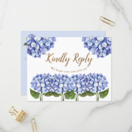 Elegante Blue Hydrangea Floral RSVP Cards Einladungspostkarte