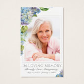 Elegante Blue Hydrangea Foto Gedenkkarte (Vorderseite)