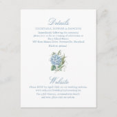 Elegante Blue Hydrangea Monogram Enclosure Card Begleitkarte (Vorderseite)