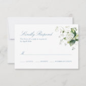 Elegante Blue Hydrangea Monogram Response Card RSVP Karte (Vorderseite)