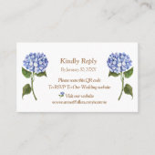 Elegante Blue Hydrangea QR Code UAWG Enclosure Car Platzkarte (Vorderseite)