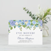 Elegante Blue Hydrangeas Floral Announcement Cards Ankündigung (Stehend Vorderseite)