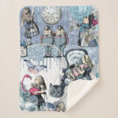 Elegante Blue Ice Alice im Wunderland Sherpadecke (Vorderseite)