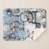 Elegante Blue Ice Alice im Wunderland Sherpadecke (Vorderseite (Horizontal))