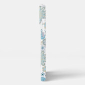 Elegante Blue Imitats Gold Fantasy Mandala Art Pat iPhone Hülle (Linke Seite)