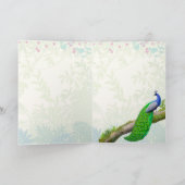 Elegante Blue Indian Peacock Greeting Card Karte (Innenseite)