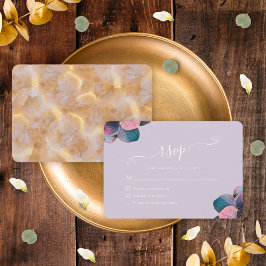 Elegante Blue Lavender Lila Hydrangeas RSVP Karte