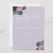 Elegante Blue Lavender Lila Hydrangeas Save The Date (Vorderseite)