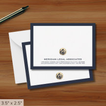 Elegante Blue Legal Note Card