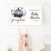 Elegante Blue Little Pumpkin Baby Dusche Banner (Insitu)
