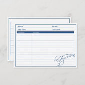 Elegante Blue Lobster Rezeptkarte für Meeresfrücht (Vorne/Hinten)