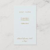 Elegante Blue Lotus Blume Einfache Visitenkarte (Rückseite)