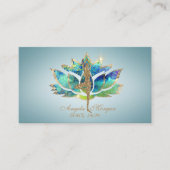 Elegante Blue Lotus Blume Glitzer Visitenkarte (Vorderseite)