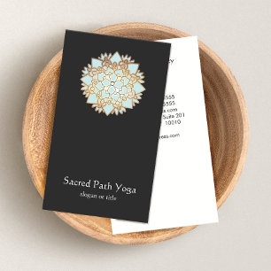 Elegante Blue Lotus Blume Mandala Business Card Visitenkarte