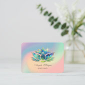 Elegante Blue Lotus Blume Visitenkarte (Stehend Vorderseite)