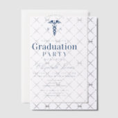 Elegante Blue Medical Student Graduation Party Pergament Einladungen (Versetzt (Einladung))