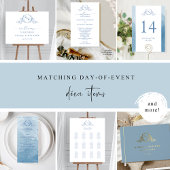 Elegante Blue Mit Monogramm Wedding Tischnummer