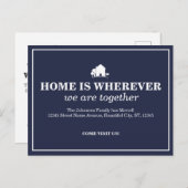 Elegante Blue New Zuhause Moving Ankündigung (Vorne/Hinten)